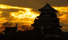 赤焼けに浮かぶ