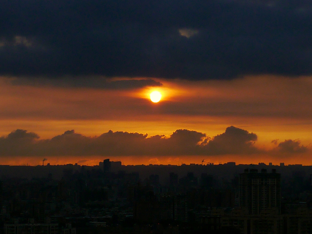 台北台地の夕陽
