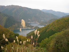 秋の奥多摩湖。