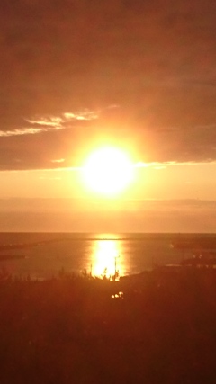 旅先の夕陽**