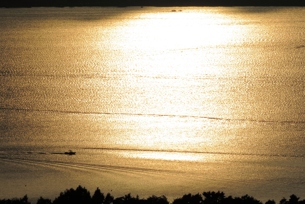 山中湖の夕陽