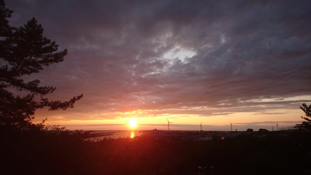 旅先の夕陽***
