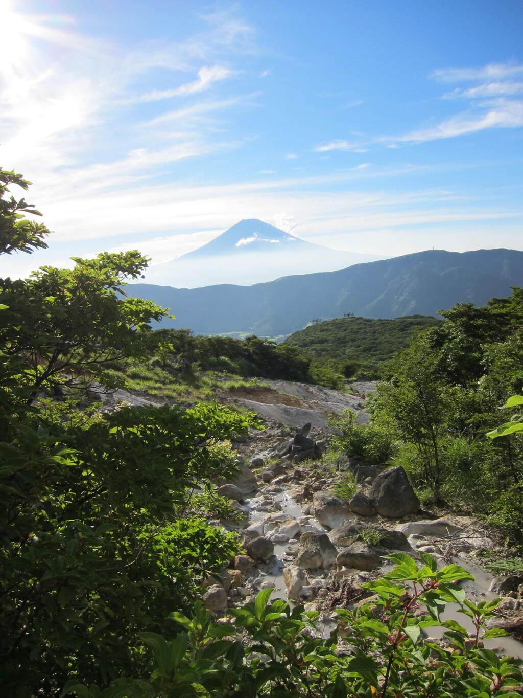 夏の大涌谷からの富士山