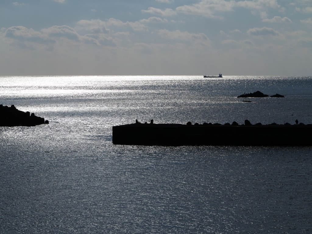 入間海岸にて。
