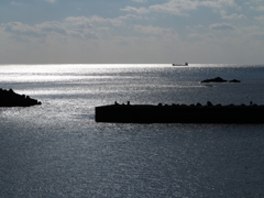 入間海岸にて。