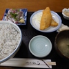 釜揚げしらす丼と鯵の刺し身とフライの定食