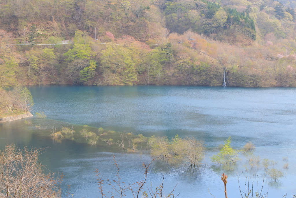 奥四万湖にて