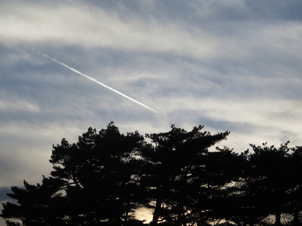 ひこうき雲in山梨。