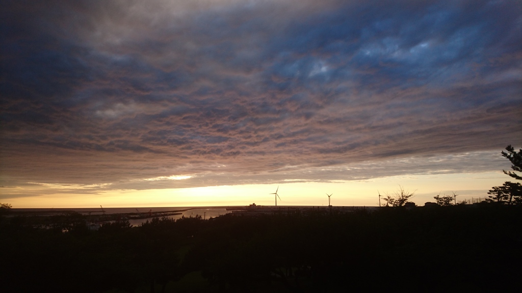 旅先の夕陽
