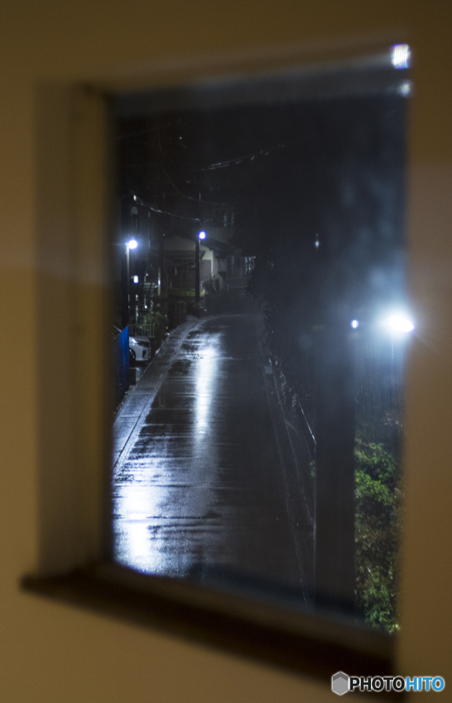 外は雨