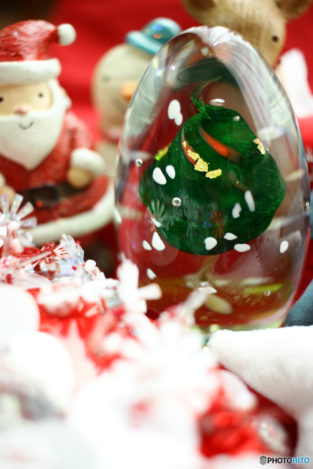 ガラスの中のクリスマスツリー