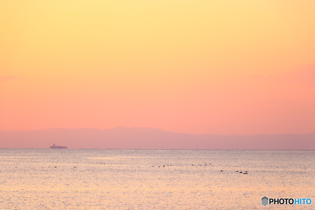 グラデーションの夕焼け