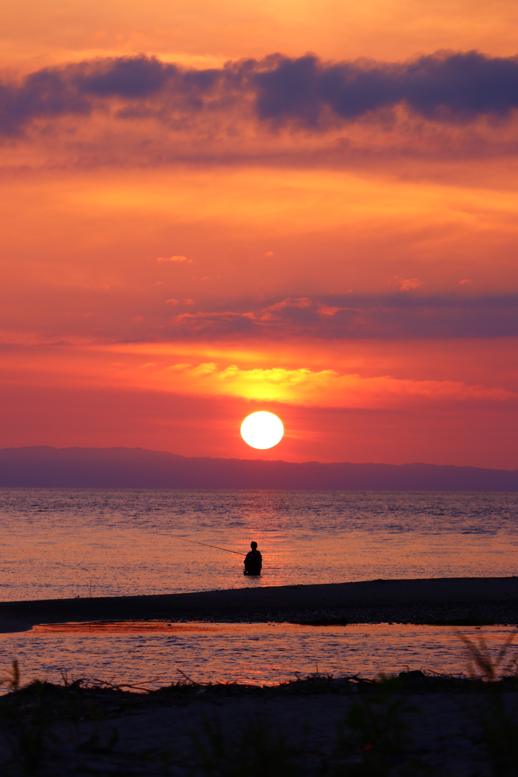 海と夕日、独り占め