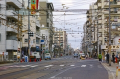 路面電車のある街並み