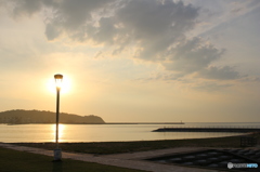 夕日の灯火