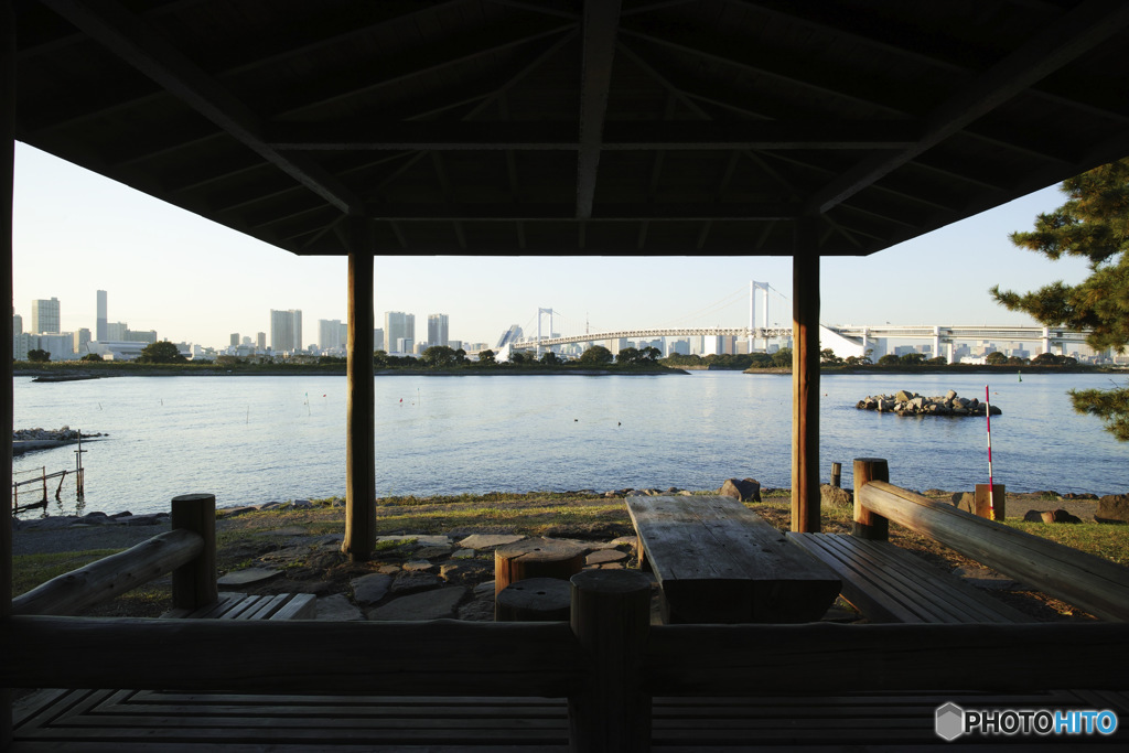 海沿いの休憩所　お台場