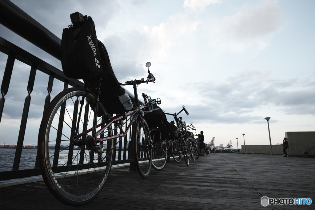 海辺のリカンベント自転車０２
