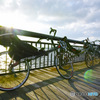 海辺のリカンベント自転車