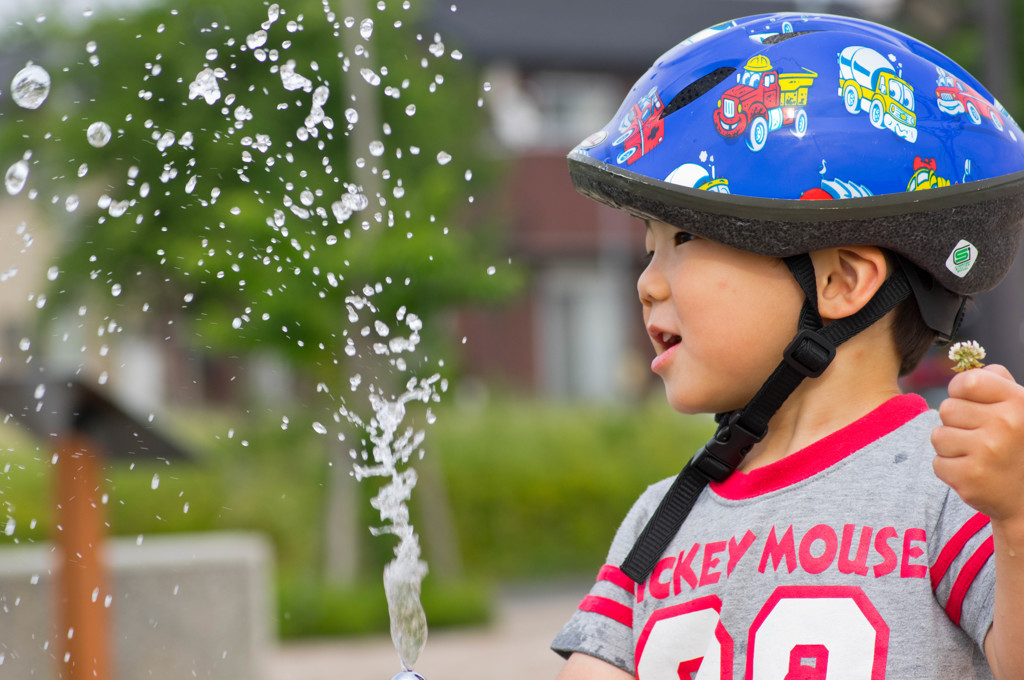 今年初の水遊び