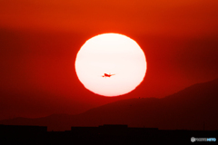 飛行機の太陽面通過