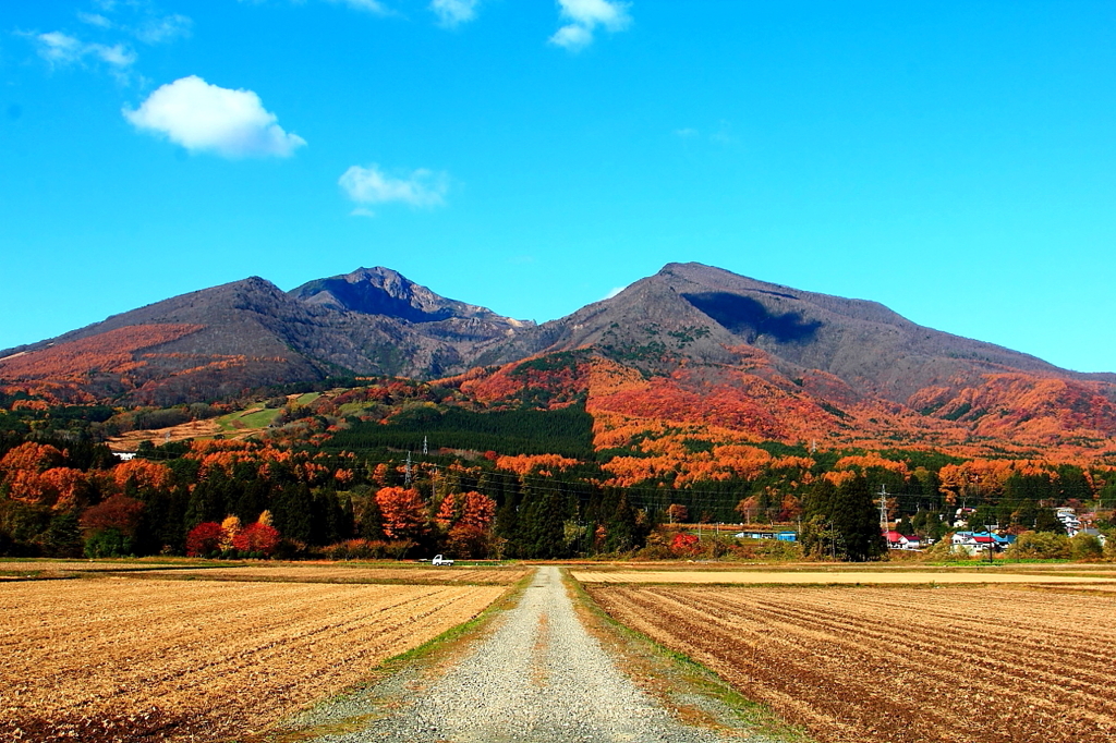 磐梯山と紅葉