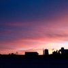 台風前後の夕日