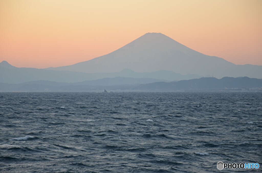 夕景の富士