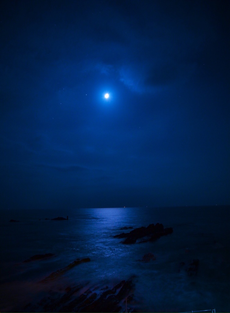 海と月