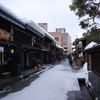 積雪した高山市街地