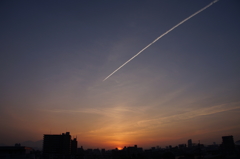 雨上がりの夕焼け