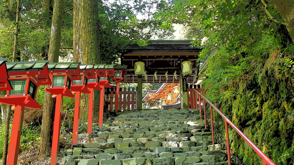 貴船神社にて