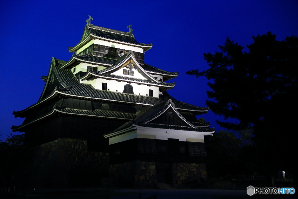 夜の松江城天守閣