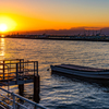 片瀬漁港の夕暮れ
