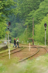 トロッコ列車 お出迎え