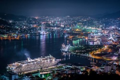 長崎夜景＆クルーズ客船