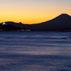 富士山と江ノ島 夕景