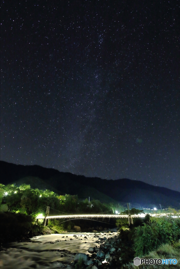 桃助橋星景