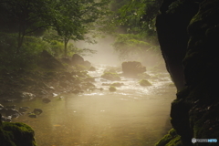 円原川の川霧