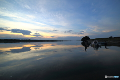 木曽川の夕景