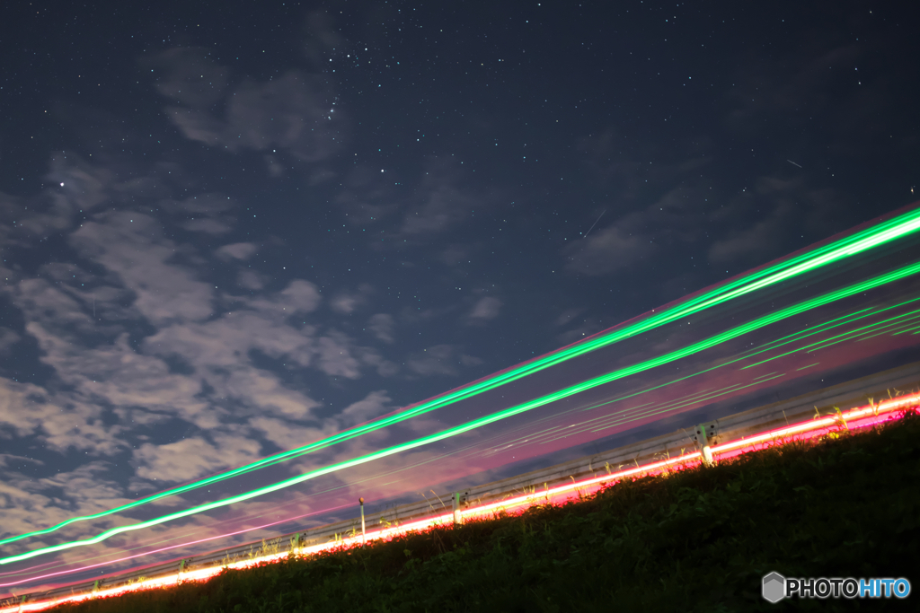 星景、光跡付き