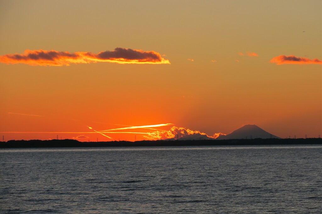 冬の霞ヶ浦夕景１