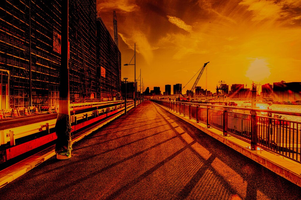 オリンピック選手村予定地の夕日