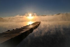 朝靄　山中湖 カラー