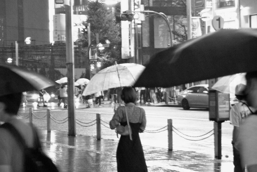 雨の日の美女