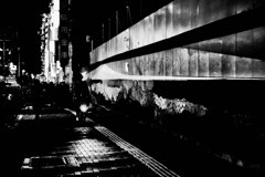 夜の街　新宿　富士山