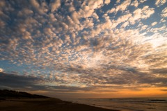 能登　千里浜　秋の夕暮れ