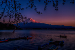 夕景　河口湖・北岸