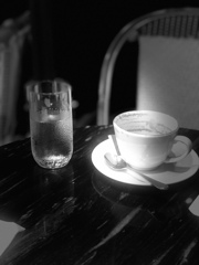water & cappuccino