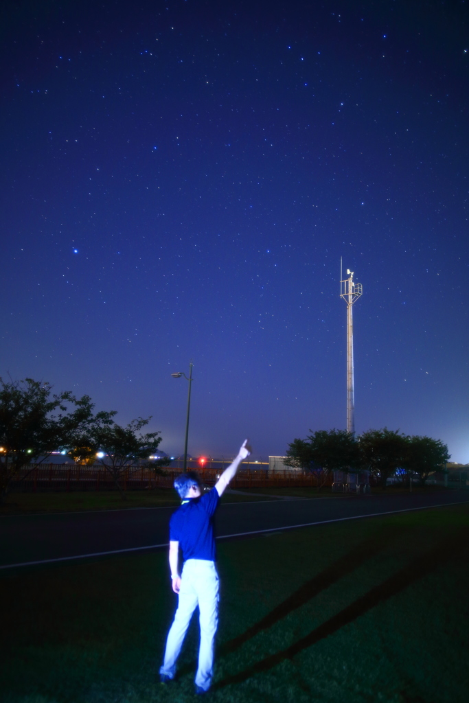 星空自撮りポートレート