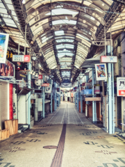 Morning arcade street